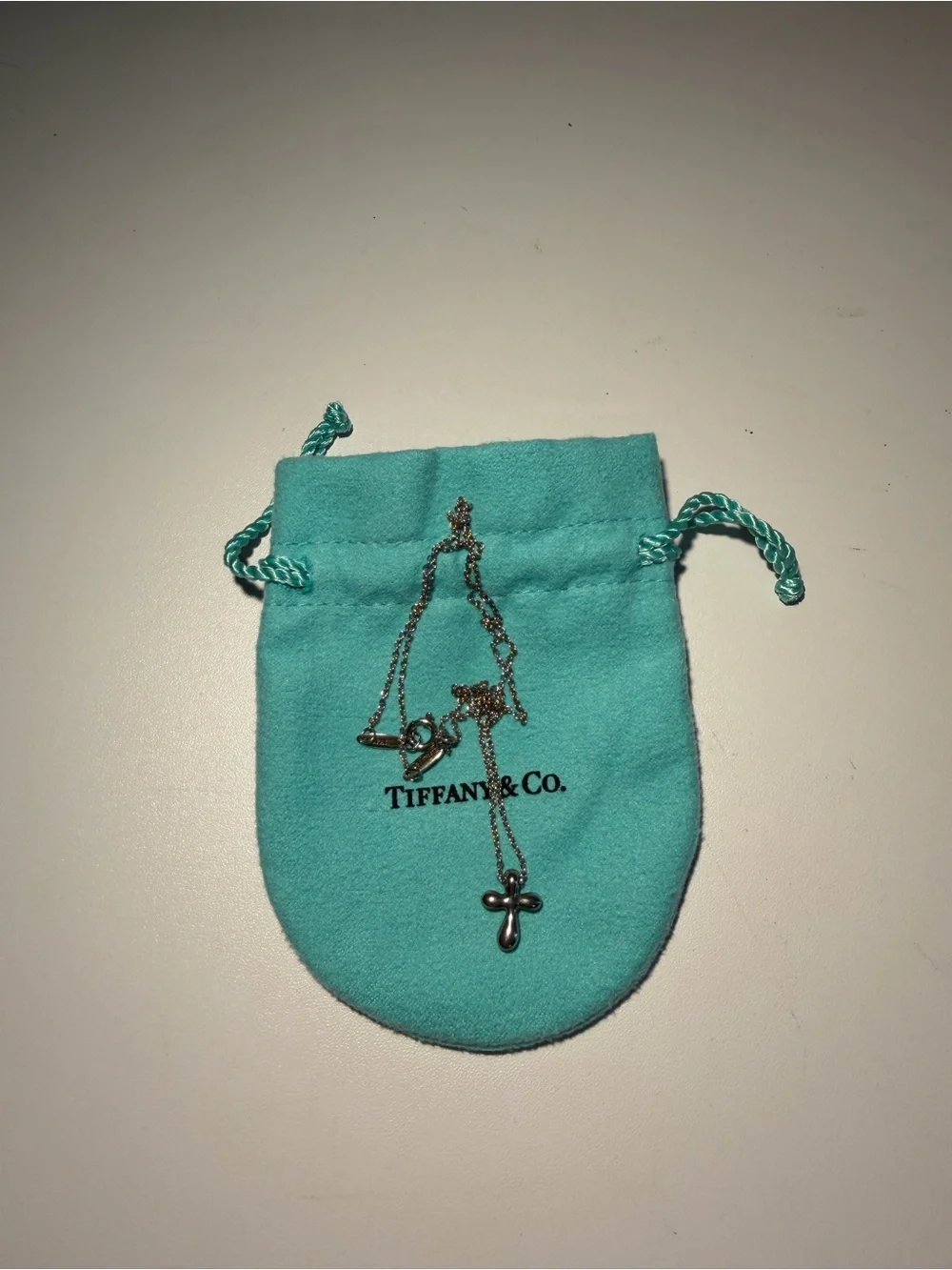 Tiffany & Co. Elsa Peretti Sterling Silver Smooth Cross Necklace - Silver - Picture 1 of 3